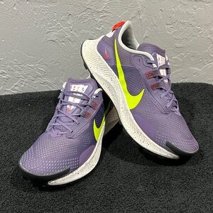🔥🔥 NIKE Pegasus Trail 3 Running Shoes Purple Volt W (DA8698-500) Women's Sz 9